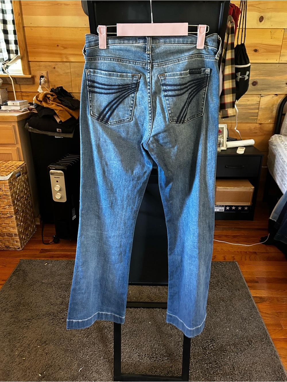 Free People Vintage Wash Blue Flare Jeans - Picture 2 of 3
